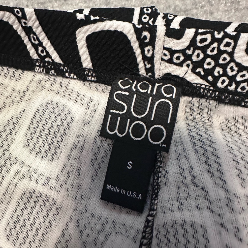 CLARA SUNWOO Womens Black and White Geometric Pants Size S Retro Business Career - Picture 6 of 7